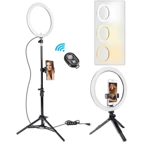 10 Inch Selfie Ring Light with 59 Inch Tripod Stand