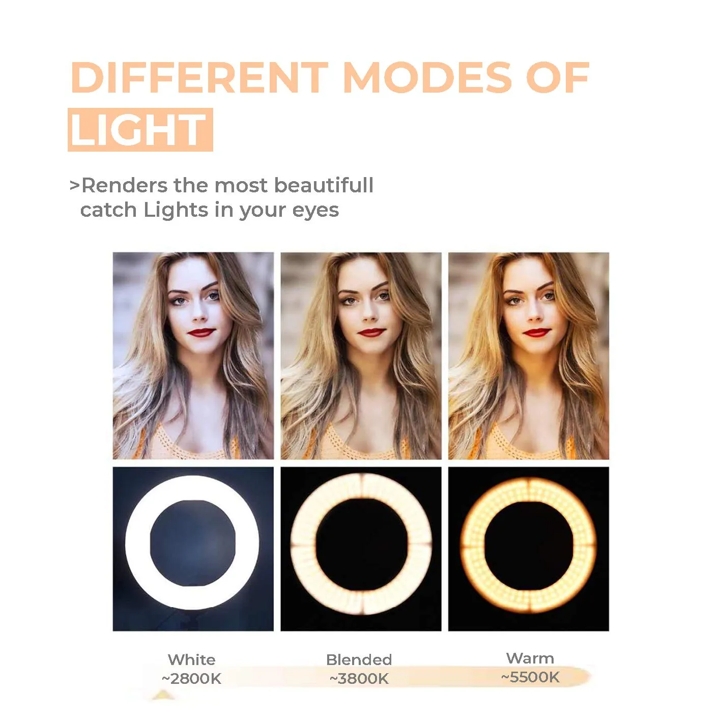 10 Inches Portable LED Ring Light with 3 Color Modes Dimmable Lighting | for YouTube, Photo-Shoot, Video Shoot, Live Stream, Makeup & Vlogging