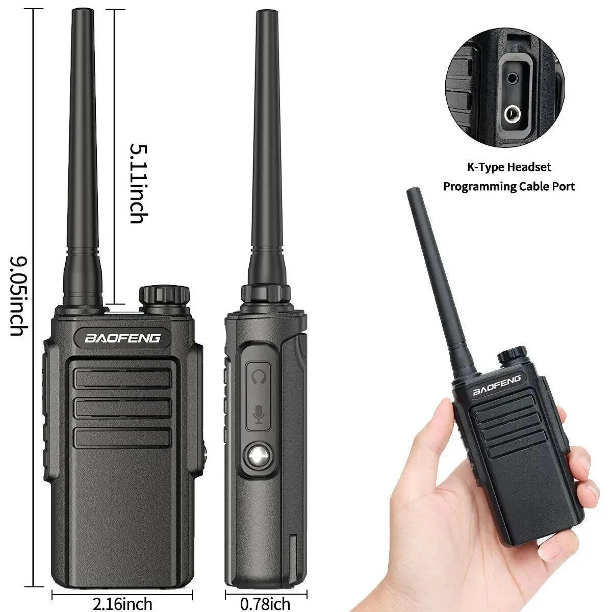 1/2Pcs Baofeng WP31 Waterproof Walkie Talkie Long Range Two-way Radio BF-888S UHF 400-470MHz 16CH VOX with Type-C Charging Cable