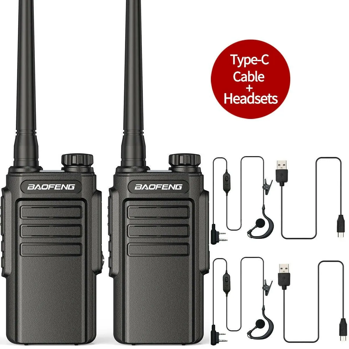 1/2Pcs Baofeng WP31 Waterproof Walkie Talkie Long Range Two-way Radio BF-888S UHF 400-470MHz 16CH VOX with Type-C Charging Cable