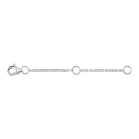 14K White Gold Jump Ring Necklace Extender with Lobster