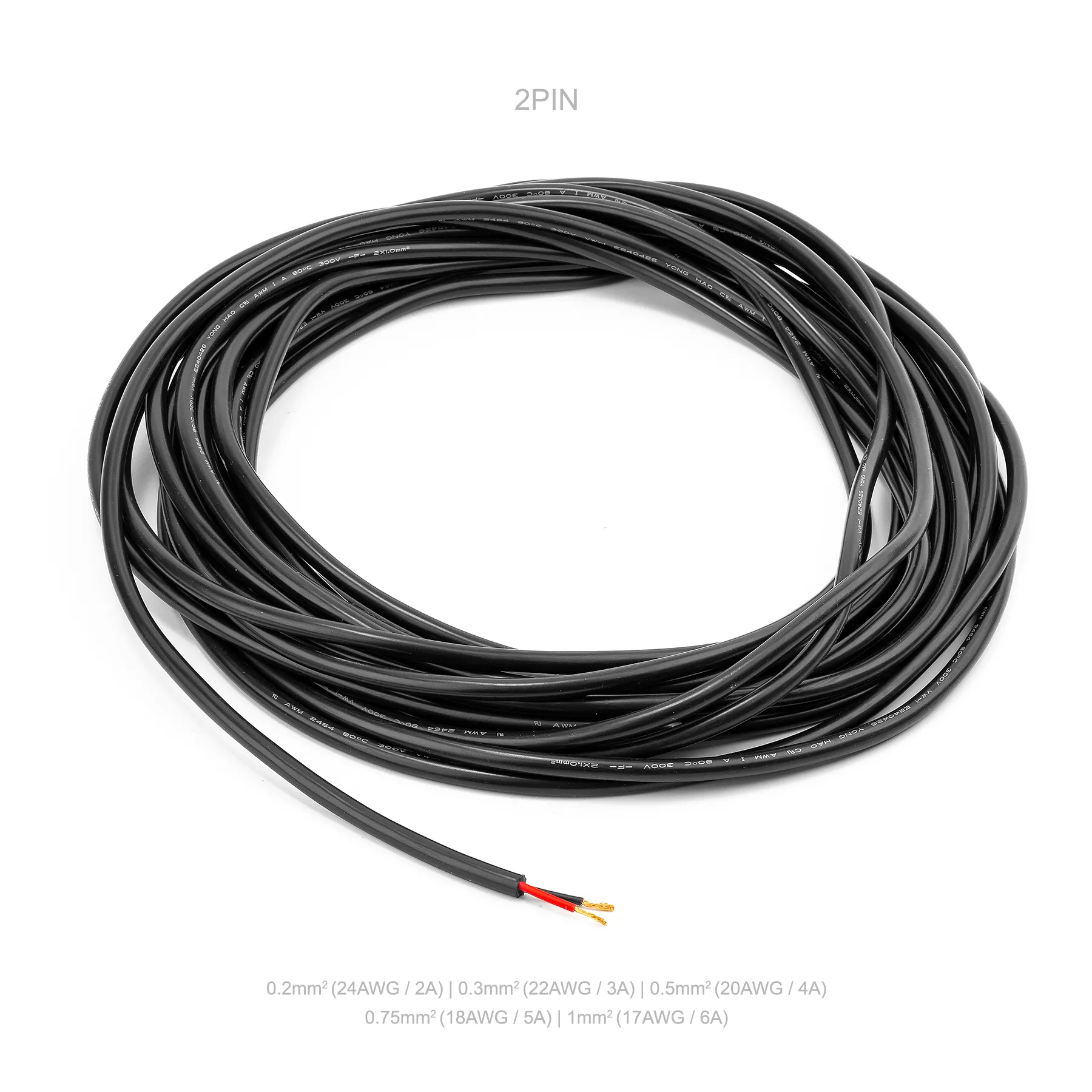 2pin/3pin/4pin/5pin Waterproof Electrical Cable PVC Wire 10 Meters