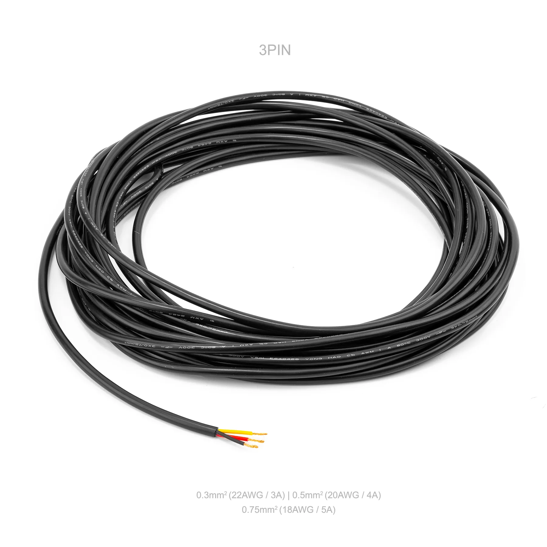 2pin/3pin/4pin/5pin Waterproof Electrical Cable PVC Wire 10 Meters