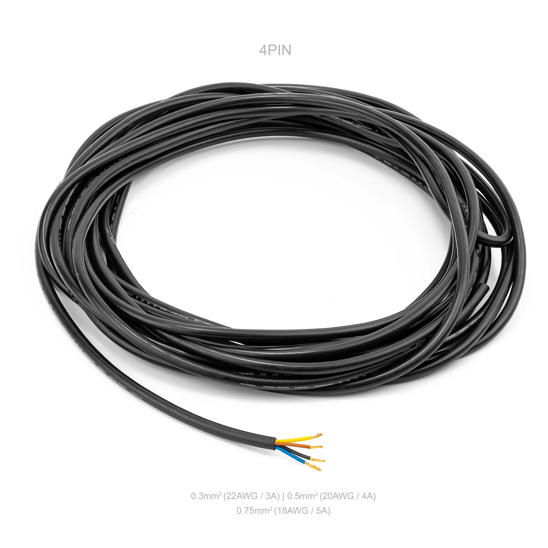 2pin/3pin/4pin/5pin Waterproof Electrical Cable PVC Wire 10 Meters