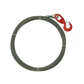 3/8" x 50' Steel Core Winch Line with Swivel Hook