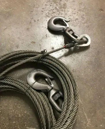 3/8" x 50' Steel Core Winch Line with Swivel Hook