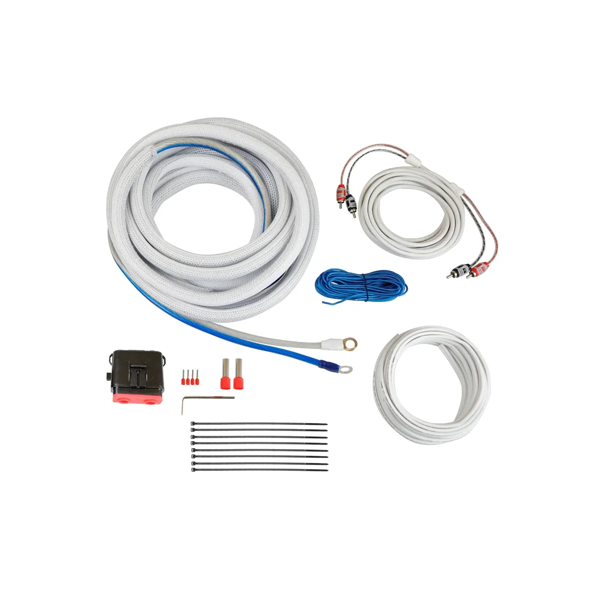 4 Gauge Complete Waterproof Amp Kit, 20ft. with RCA, Speaker Cable - CAKM42