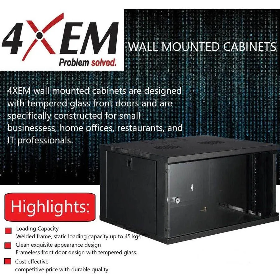 4XEM 15U 24" Deep Wall Mount Server Rack