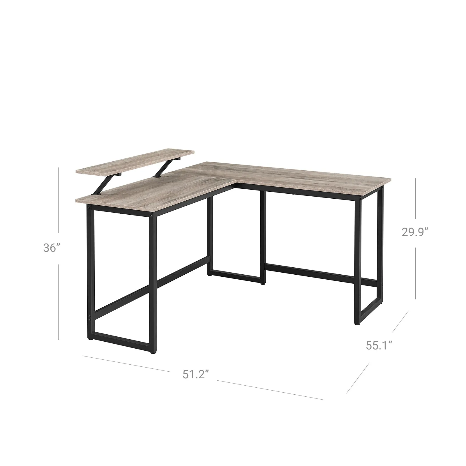 55-Inch L-Shaped Corner Desk