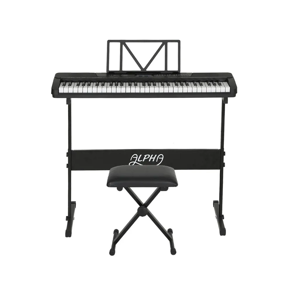 61-Key Electric Piano Keyboard w/ Touch, Stand, Stool - Alpha