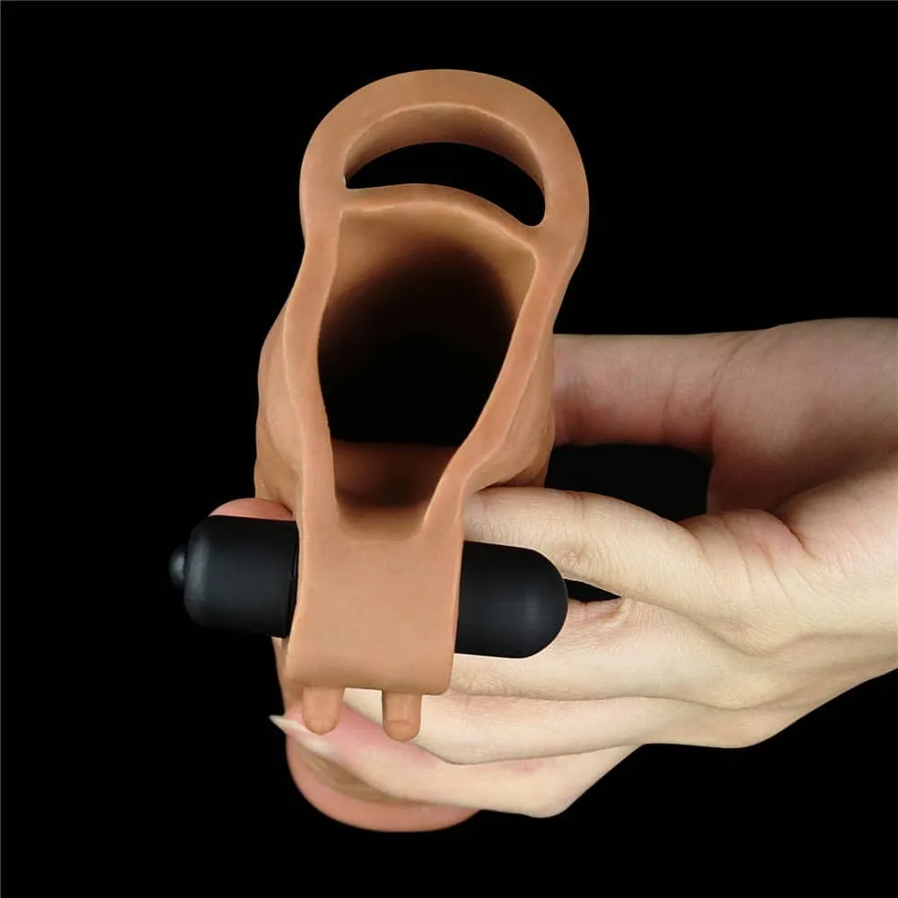 7.5" Dildo Extender with Bullet Vibrator