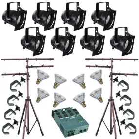 8 Short PAR CAN 38 90w PAR38 Spot Dimmer C-Clamp Stand 4486