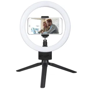 9" Dimmable LED Ring Light with Tripod - Perfect for Selfies, Studio, Makeup - Includes Phone Holder - Black