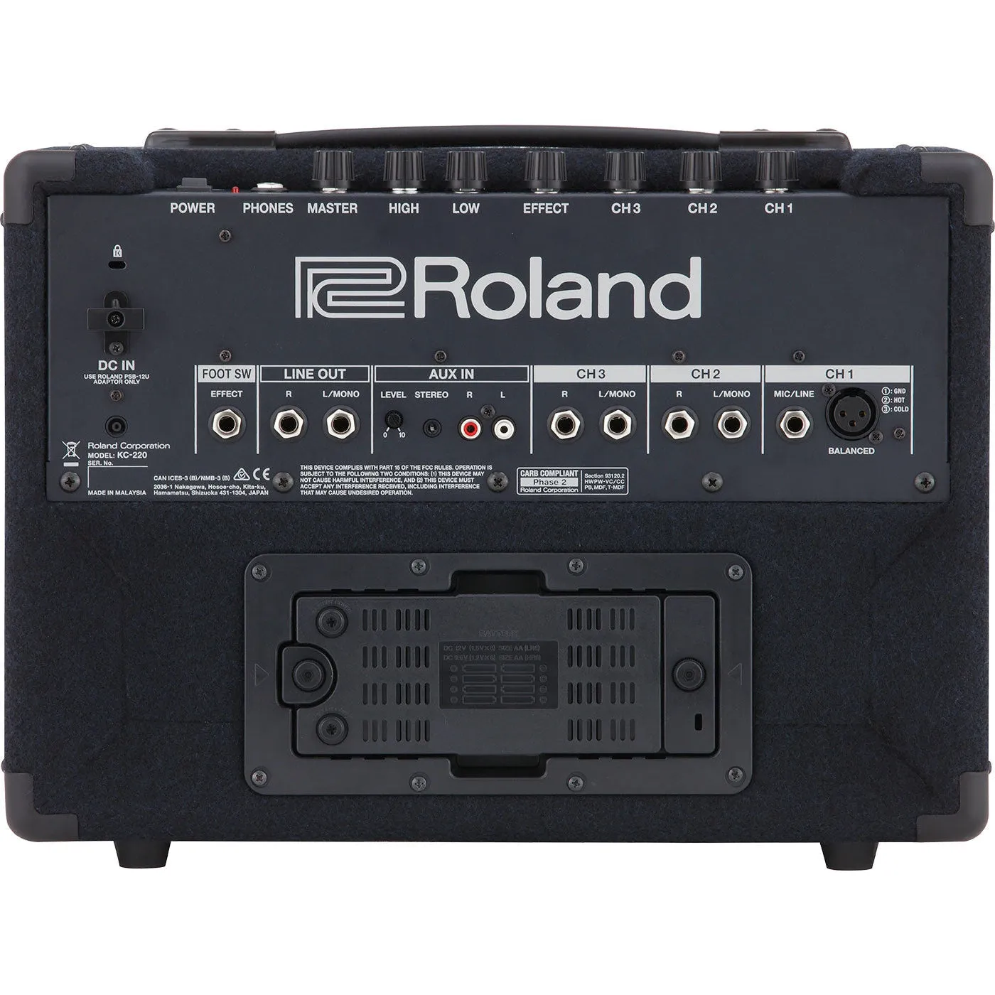 Amplifier Roland KC-220 Battery Powered Stereo Keyboard Amplifier, Combo 30W