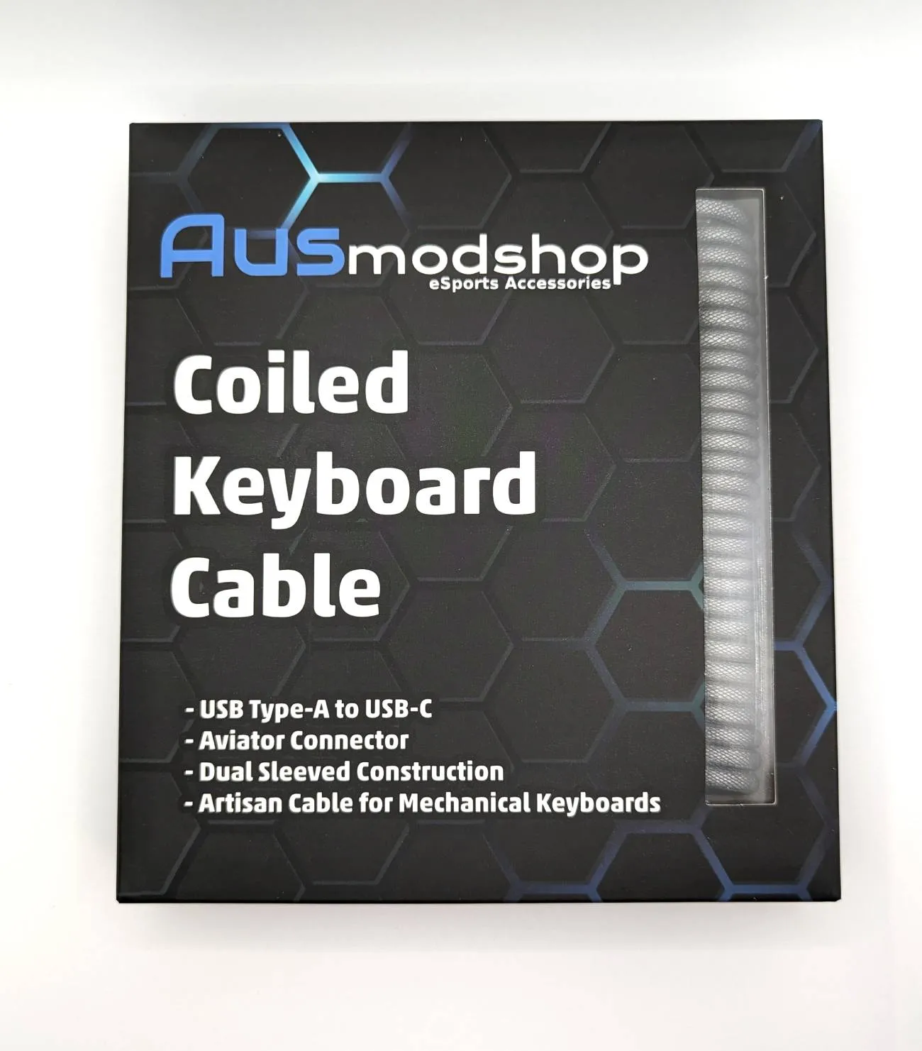 Ausmodshop Coiled Keyboard Cable - Carbon