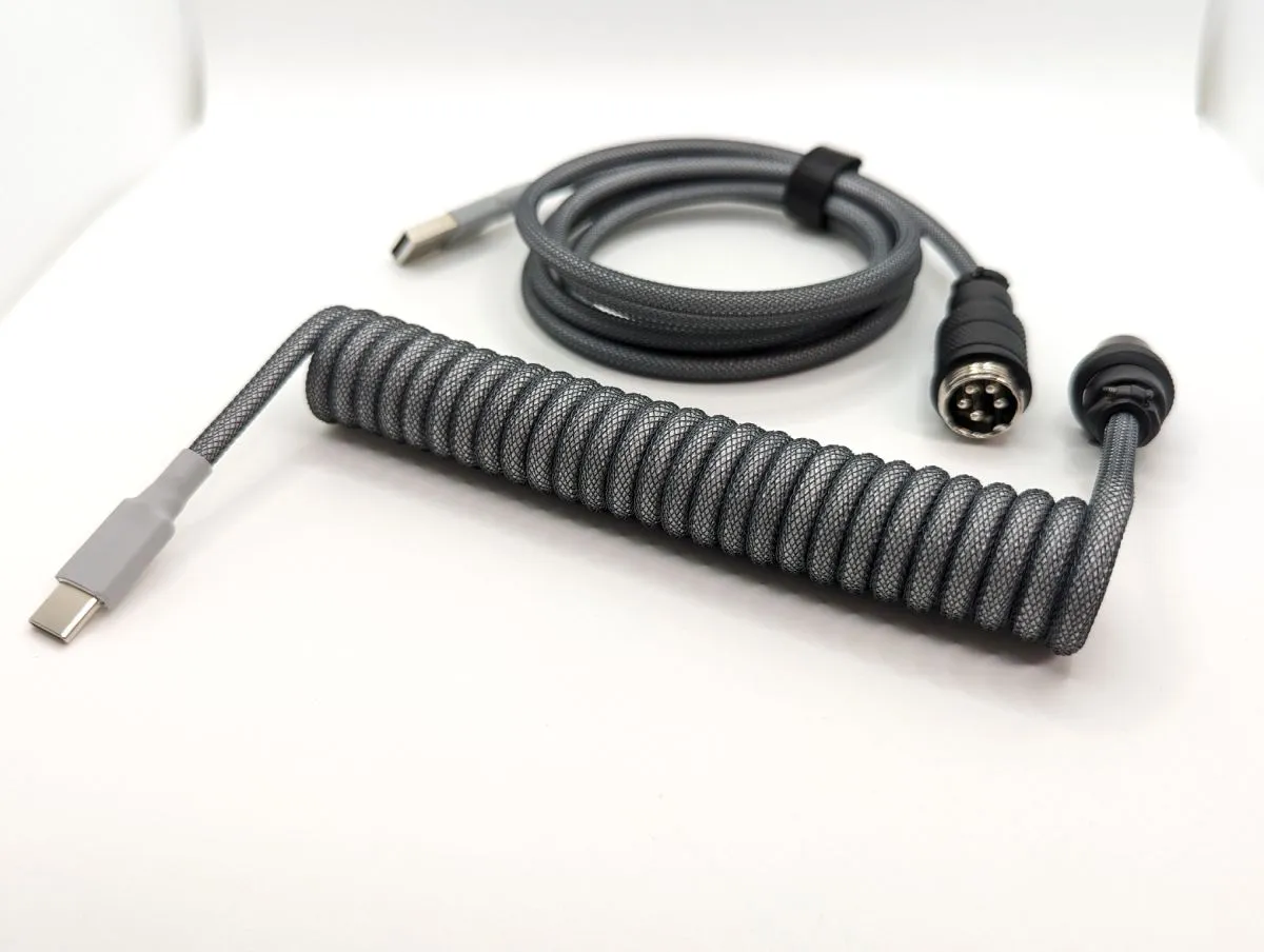 Ausmodshop Coiled Keyboard Cable - Carbon