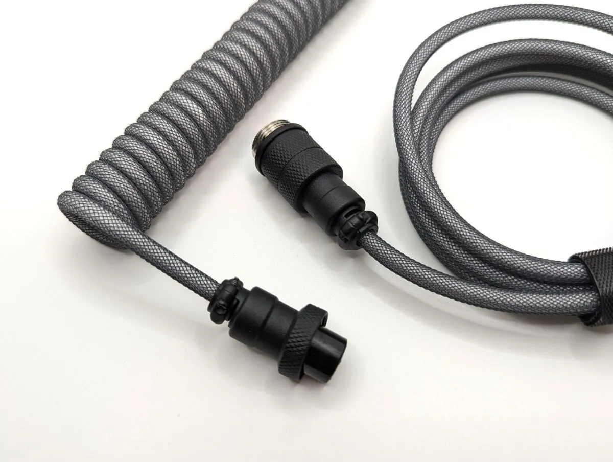 Ausmodshop Coiled Keyboard Cable - Carbon