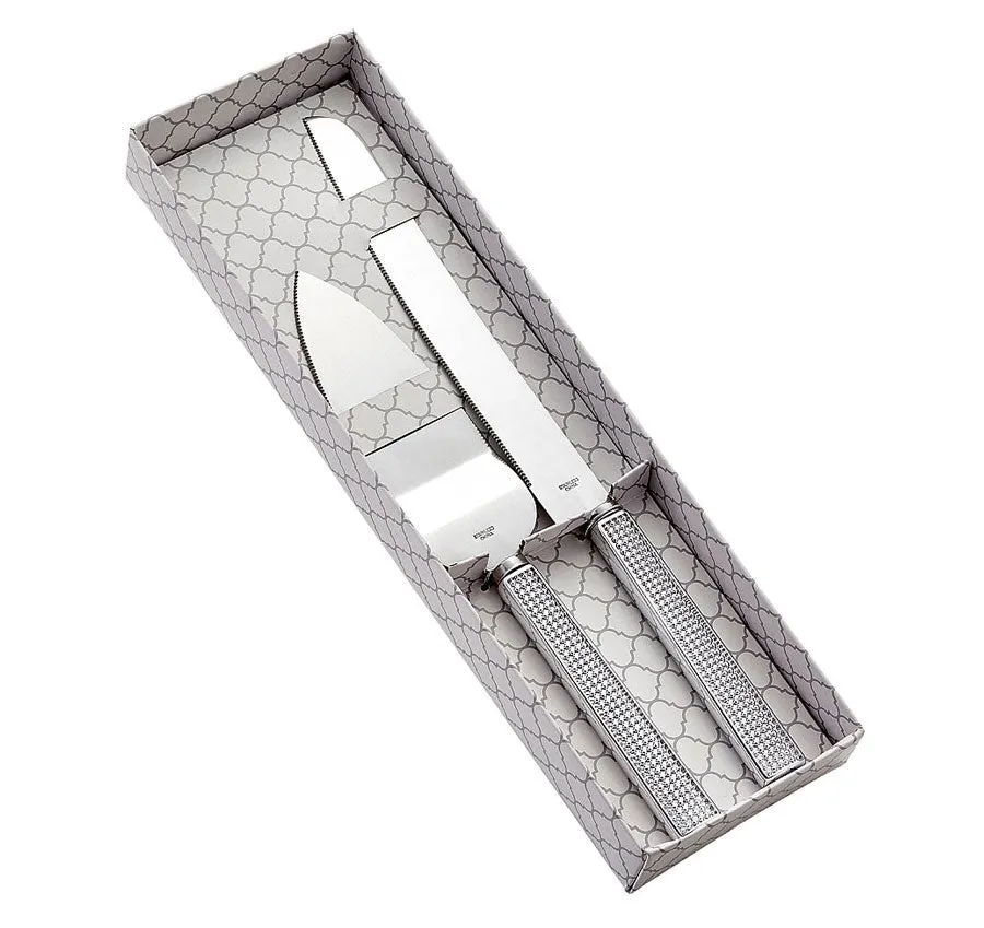 Bling Silver Wedding Cake Server Set