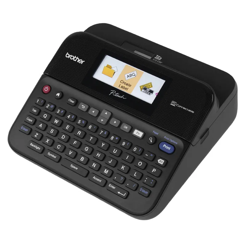 Brother P-Touch Desktop Label Maker, PC-connectable Labeler, QWERTY Keyboard, Thermal Transfer - PT-D600