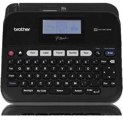 Brother P-Touch Desktop Label Maker, Versatile PC-connectable, QWERTY Keyboard, Thermal Transfer - PT-D450