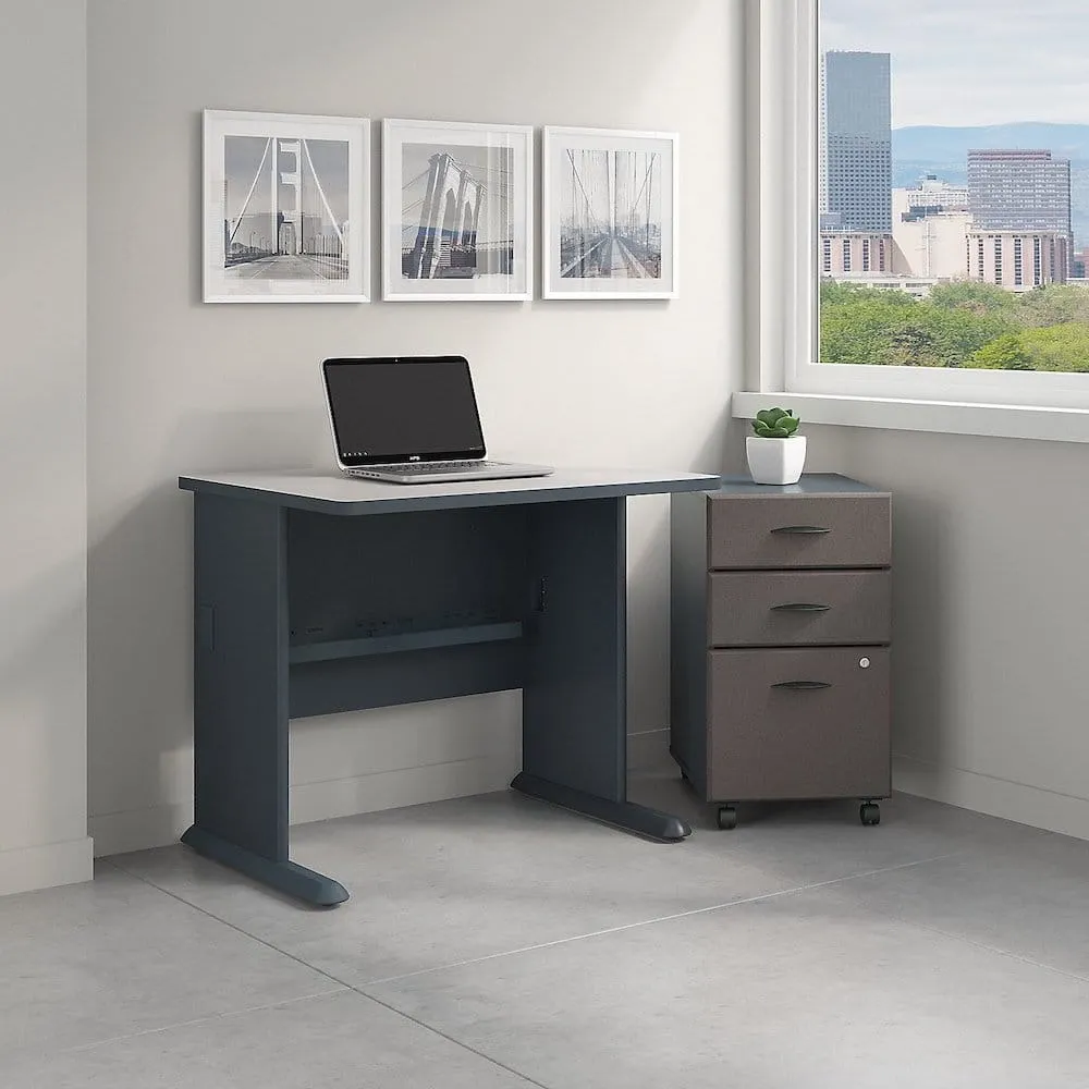 Bush Business Furniture 36W Desk WC8436A Slate White