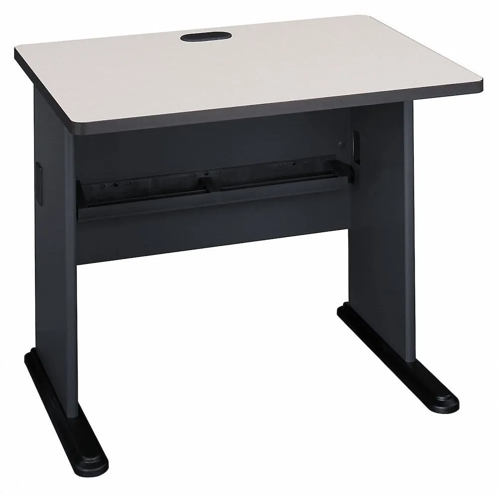 Bush Business Furniture 36W Desk WC8436A Slate White