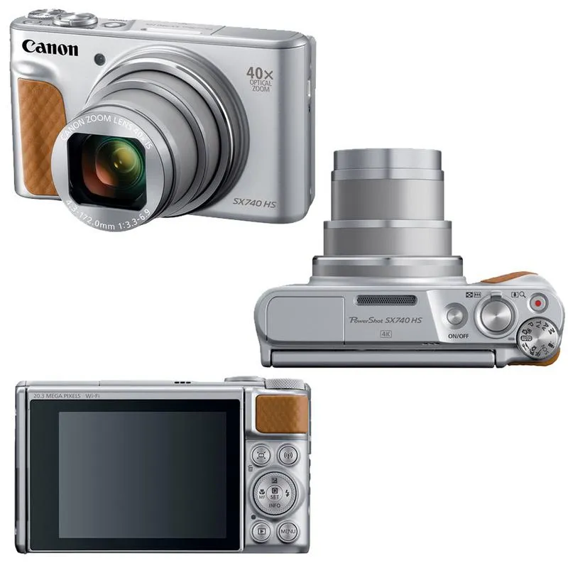 Canon PowerShot SX740 20.3MP 20.3MP HS Digital Camera Silver with  64GB Memory Card   Top Accessory Kit