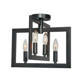 Carbon 4-Light Semi Flush Mount