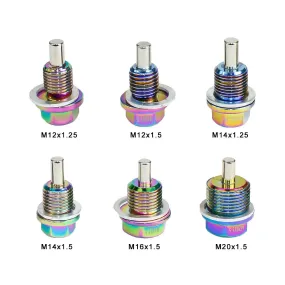 CNSPEED M12 M14 M16 M20*1.5 / 1.25 Neo Chrome Aluminum Magnetic Oil Drain Bolt Oil Sump drain plug nut Oil Drain Plug Magnetic