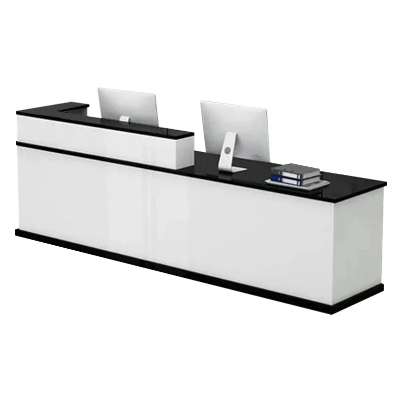 Corner Straight Reception Desk with Keyboard Tray and Drawers for Offices and Hotel Lobbies JDT-712