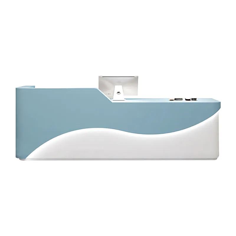 Curved Straight Reception Desk with 5 Drawers and Keyboard Tray for Dance Studios and Salons JDT-1035