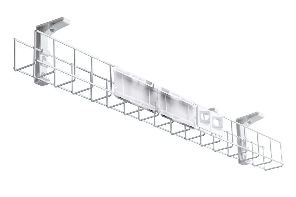 DPG Cable Management Basket Single Metal Tray Including Power Plate 2 Data Bezels