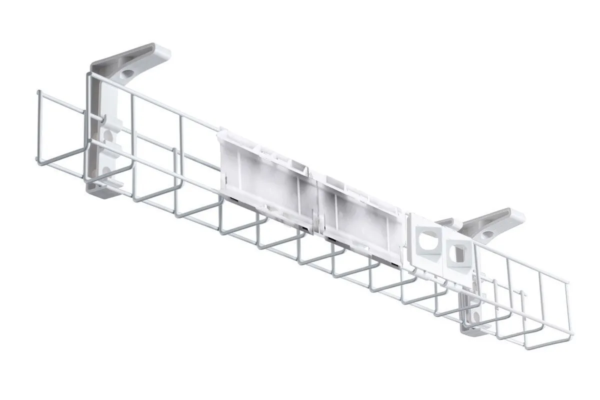 DPG Cable Management Basket Single Metal Tray Including Power Plate 2 Data Bezels