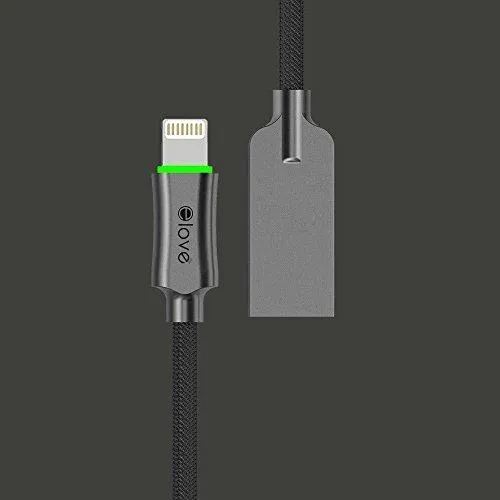 Elove 4Ft(1.2Mtr) Zinc Alloy Nylon Braided Cord [Apple MFI Certified] Lightning to USB Cable With LED Auto Disconnect Technology for Apple iPhone 6,6Plus,7,7Plus,5C,5S,SE,iPad And Other iOS Devices