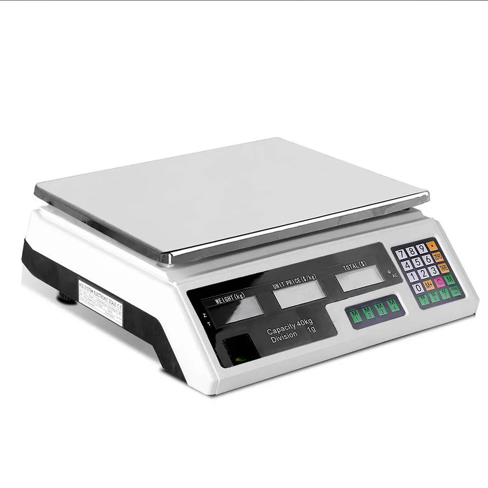 Emajin Scales Digital Accurate 40KG Weighing Kitchen Scales Platform Scales LCD White