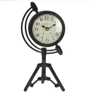 Equater Vintage Tripod Pedestal Clock - Antique Desk Stand Clock for Timeless Retro Charm and Practical Elegance - Ideal for Home Offices, Living Rooms, Alarm Clock for Student and Kids Bedroom