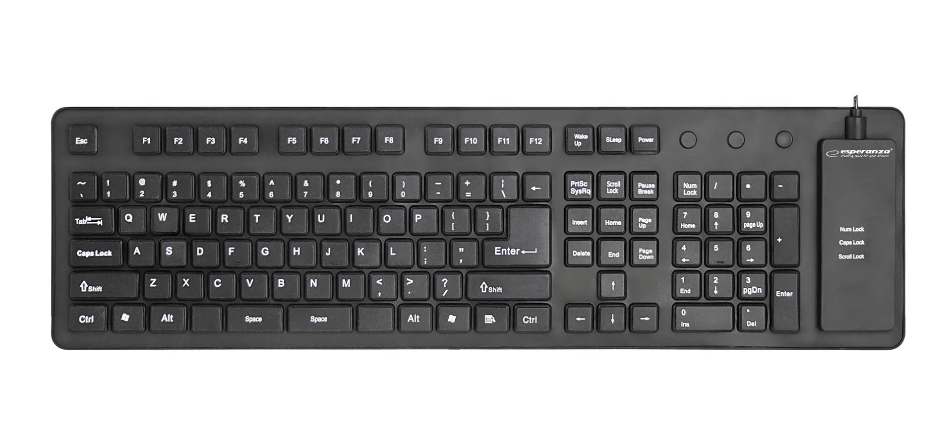 Esperanza Ek140 Silicone Usb Qwerty Keyboard Black