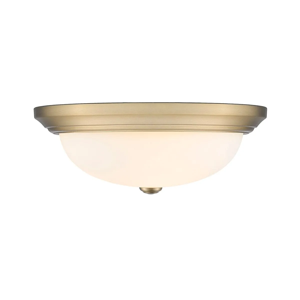 Flush Mount Fixture - Modern Gold - Etched White Glass - 15in. Diameter - E26 Medium Base