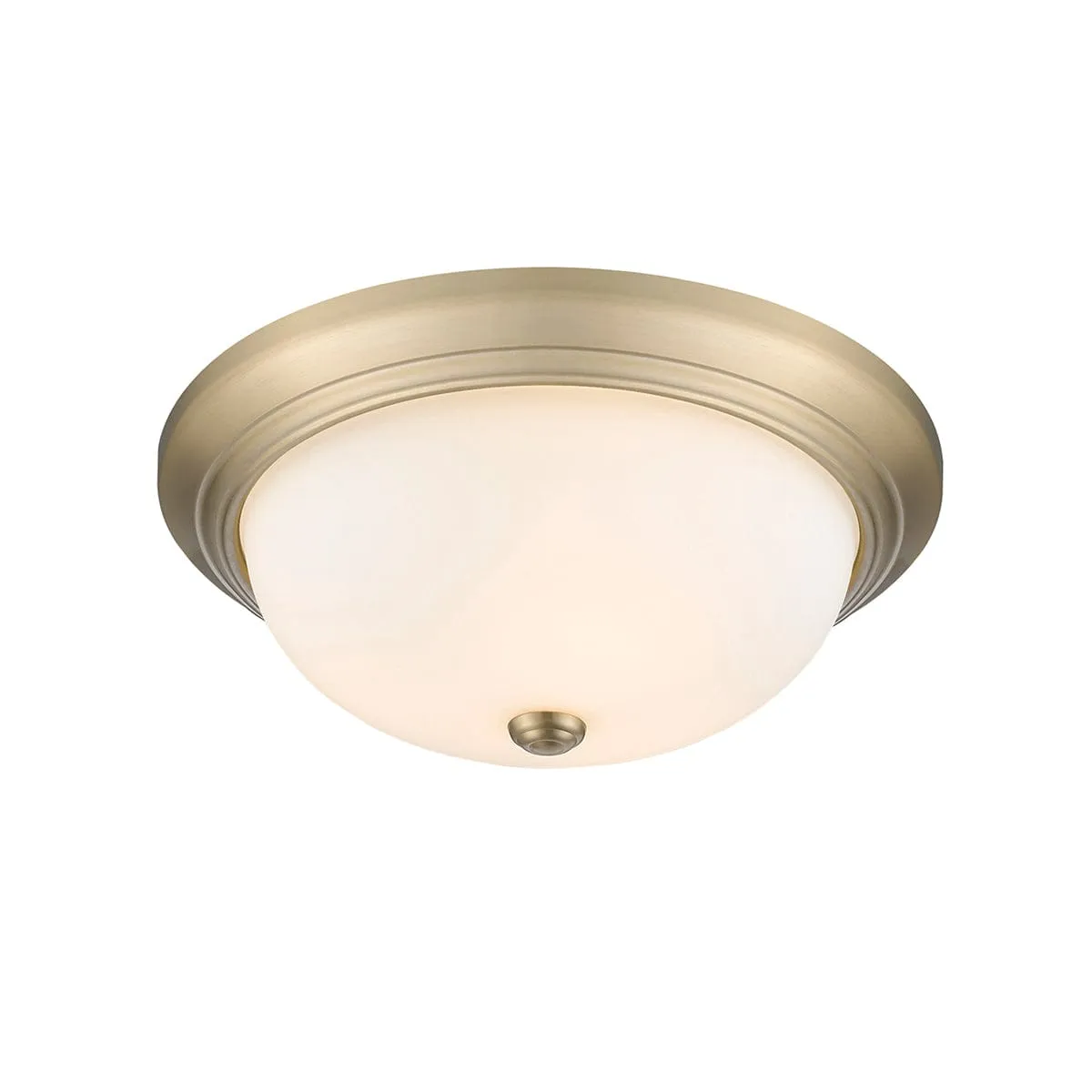 Flush Mount Fixture - Modern Gold - Etched White Glass - 15in. Diameter - E26 Medium Base