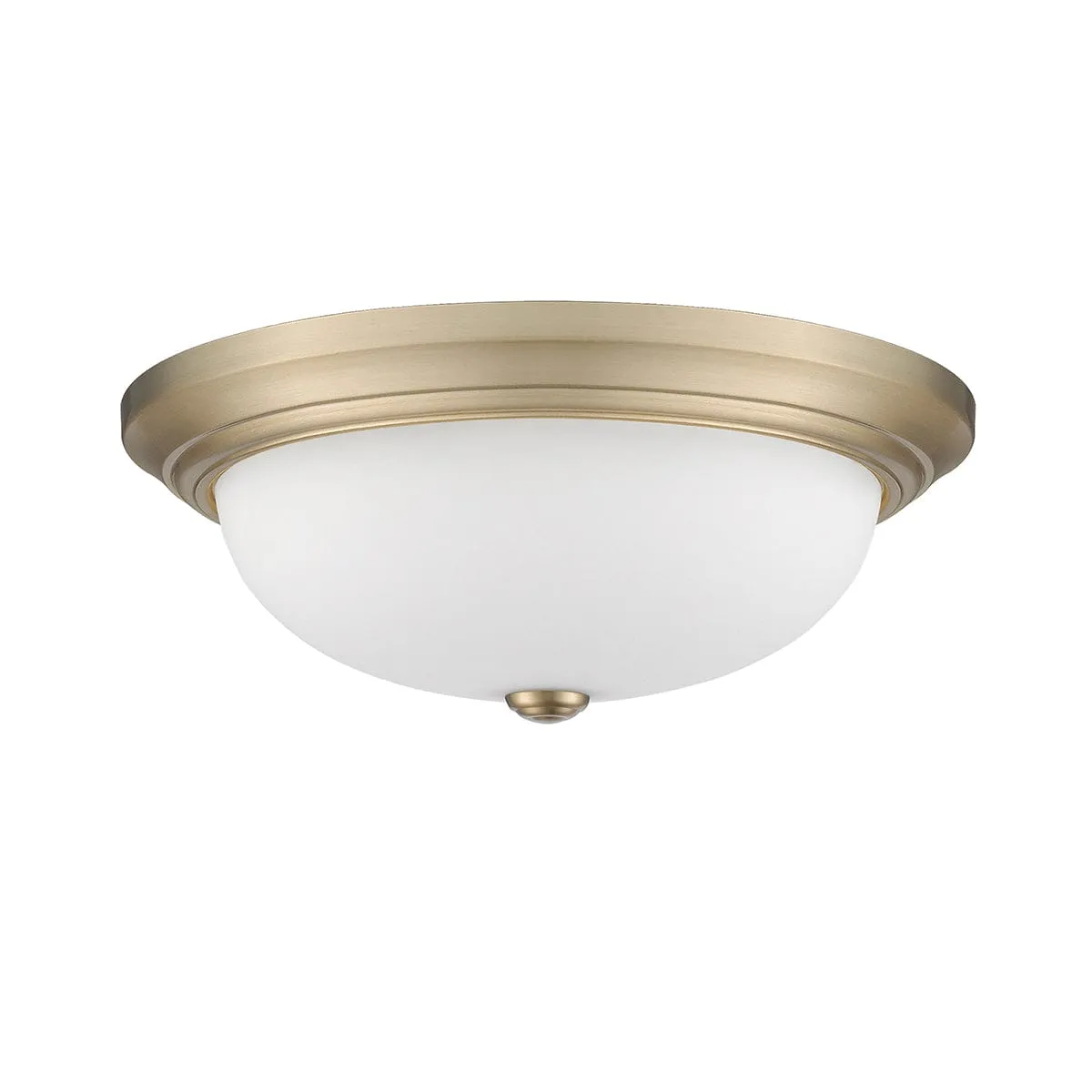 Flush Mount Fixture - Modern Gold - Etched White Glass - 15in. Diameter - E26 Medium Base