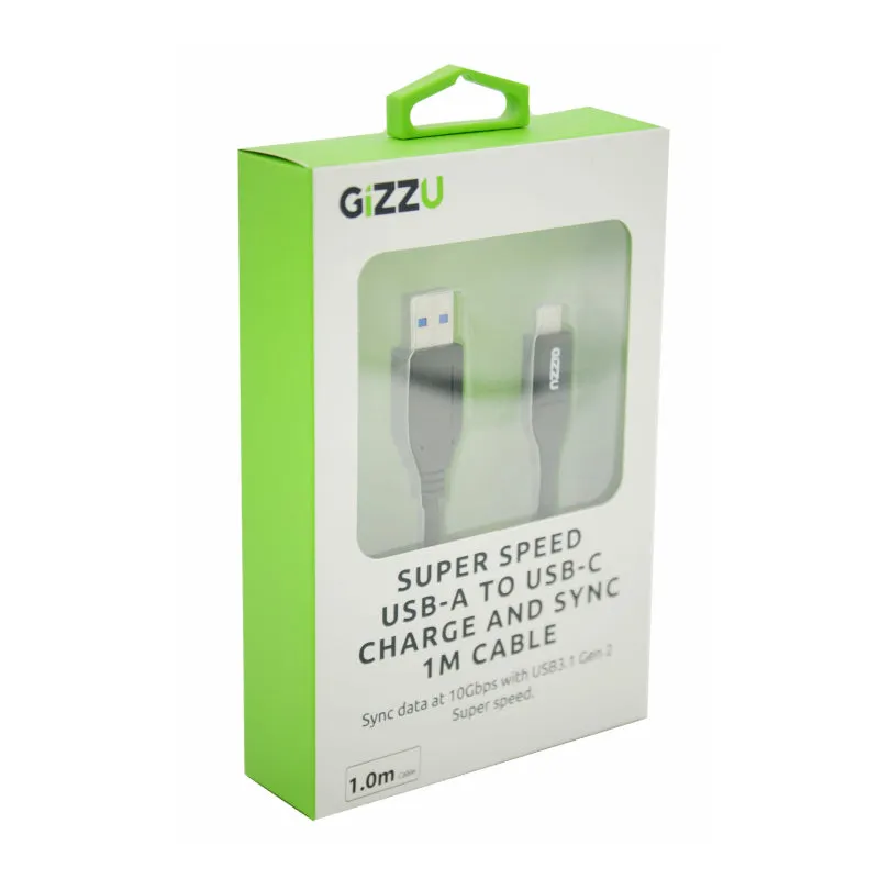 Gizzu Usb3.1 A To Usb-C 1M Cable Black