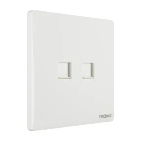 Glossy White - 2 Gang Data Socket