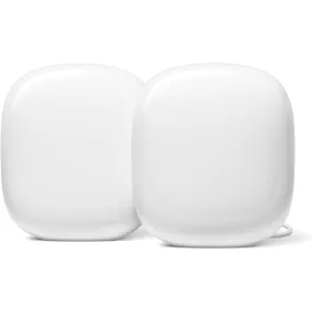 Google G6ZUC Nest WiFi Pro - Wi-Fi 6E - Reliable Home Wi-Fi System with Fast Speed and Whole Home Coverage - Mesh Router - 2 Pack - Snow