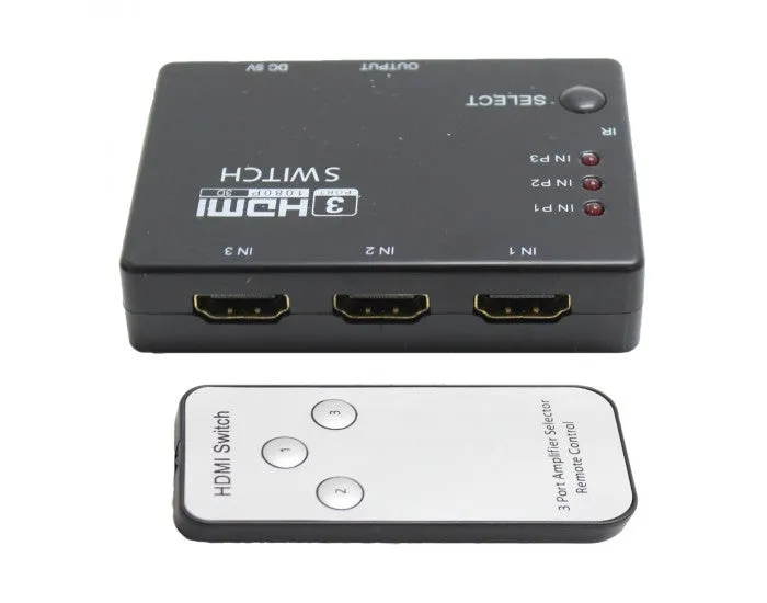 HDMI SWITCHER 3 PORT 4K WITH REMOTE