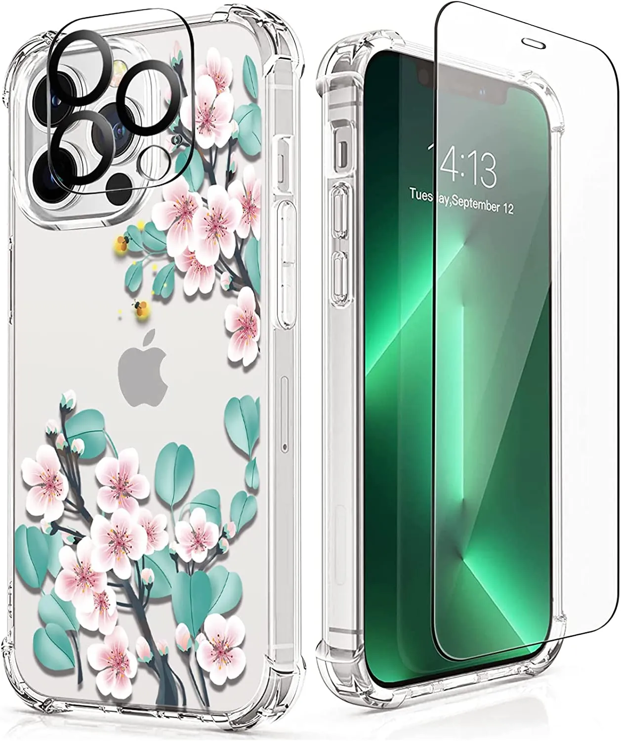 iPhone 14 Pro Case with Tempered Glass Screen Protector Camera Cover