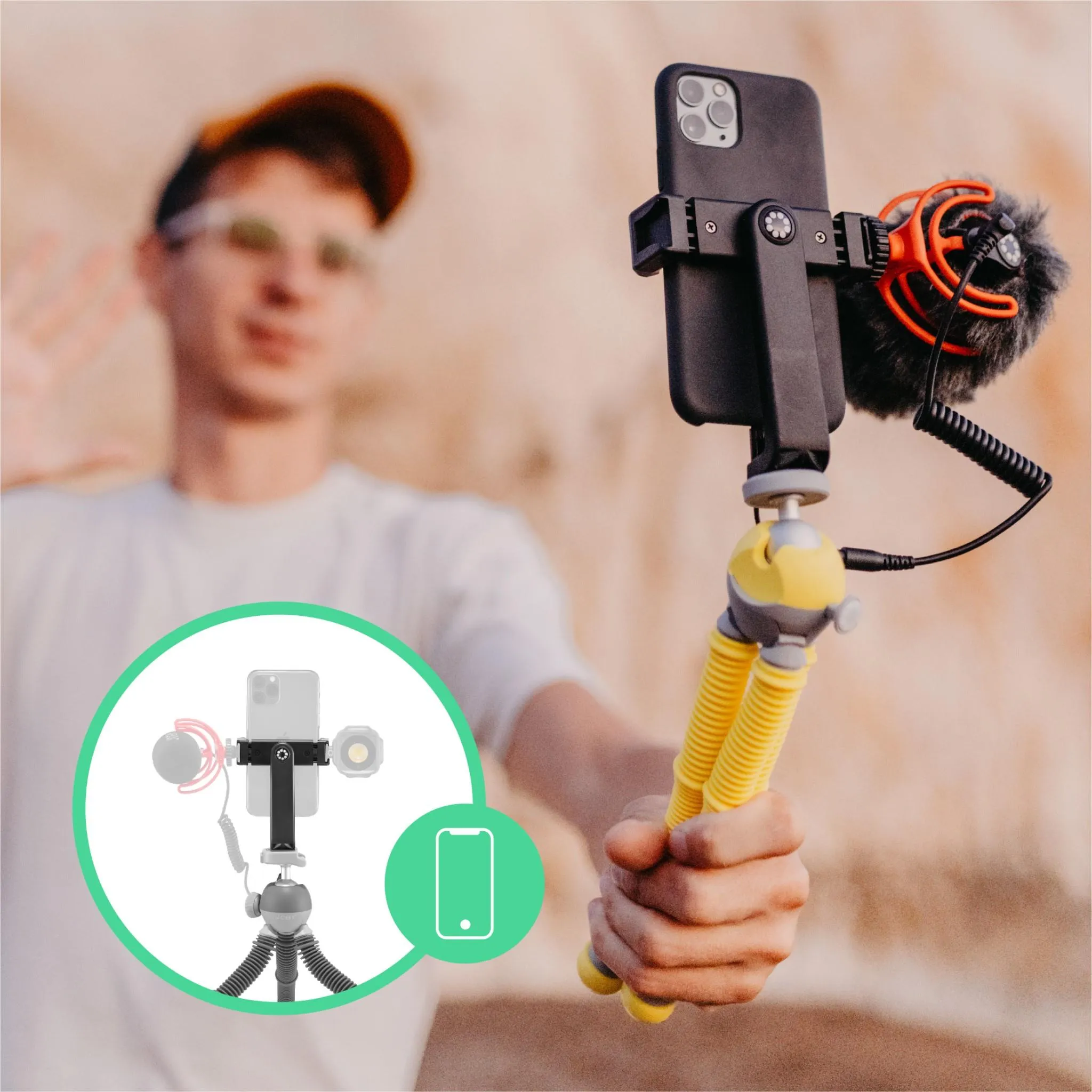 Joby PodZilla Medium Tripod Kit with Phone GripTight 360 (Yellow)