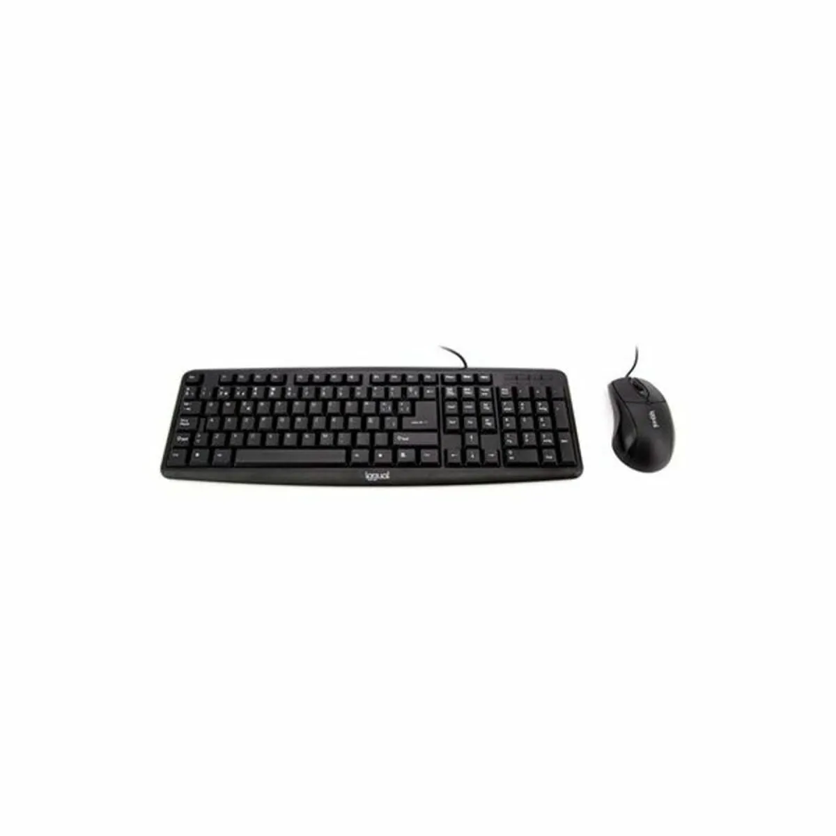 Keyboard and Mouse iggual QWERTY USB Black Spanish Qwerty