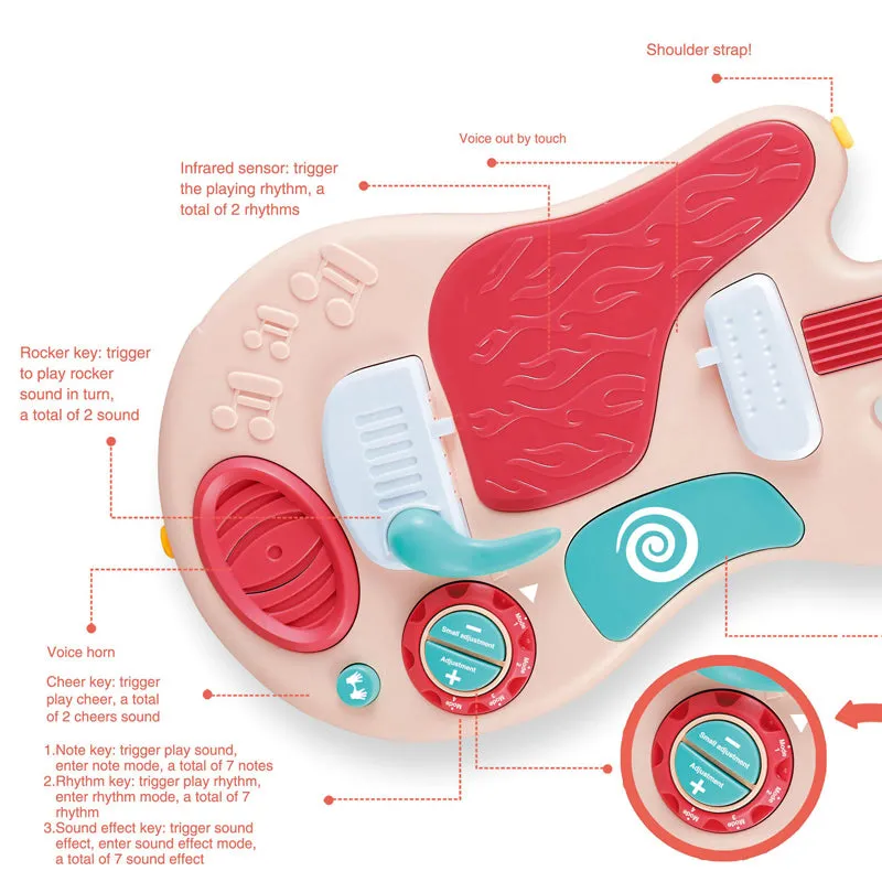 Kids Rockin Guitar Performer with Light & Sound Musical Electronic Instrument Toy Gift