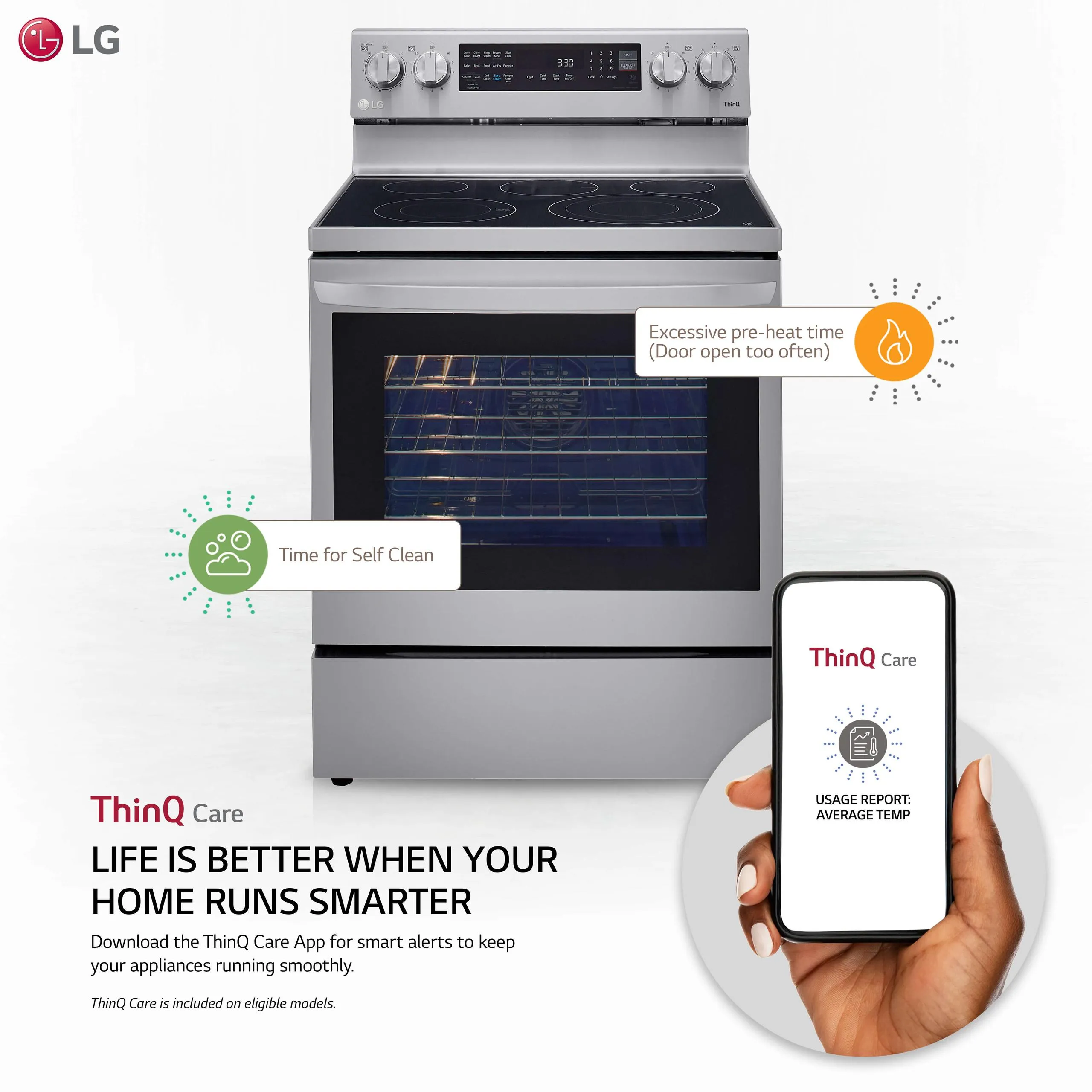 Lg LREL6325F 6.3 cu ft. Smart Wi-Fi Enabled True Convection InstaView® Electric Range with Air Fry