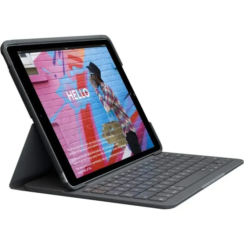 Logitech Slim Folio Bluetooth Keyboard Cover For Apple iPad 7th 8th 9th Gen UK Layout